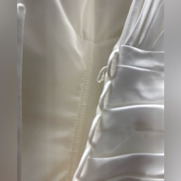 Madison Collection Ivory Satin Wedding Gown – Style 5519 – Size 8 – Corset Back - Picture 14 of 15